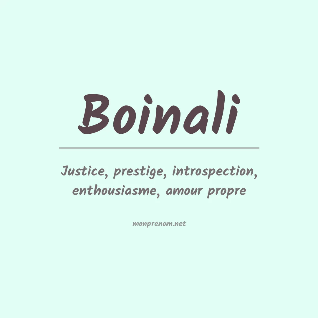 Signification du prénom Boinali