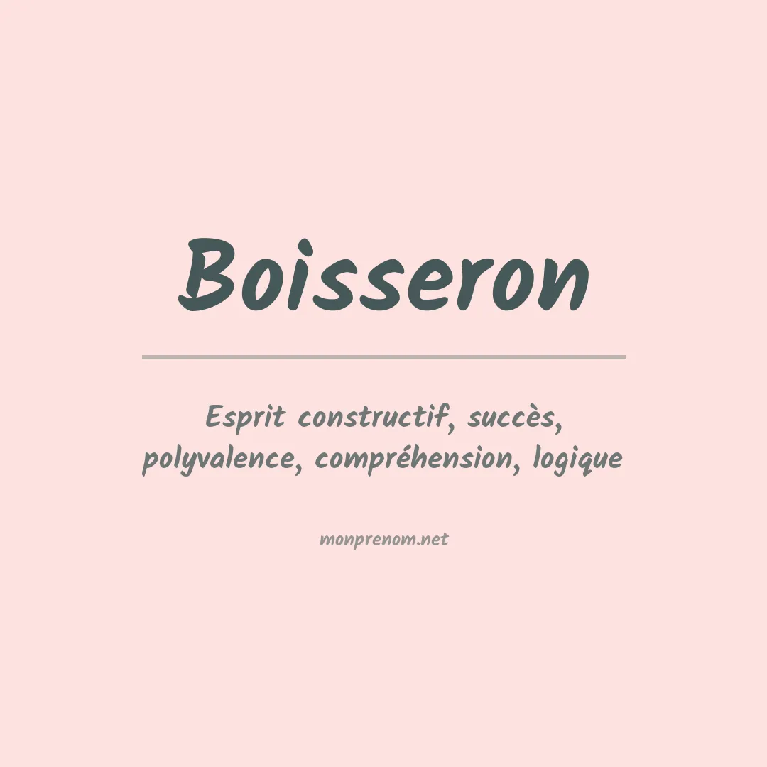 Signification du prénom Boisseron