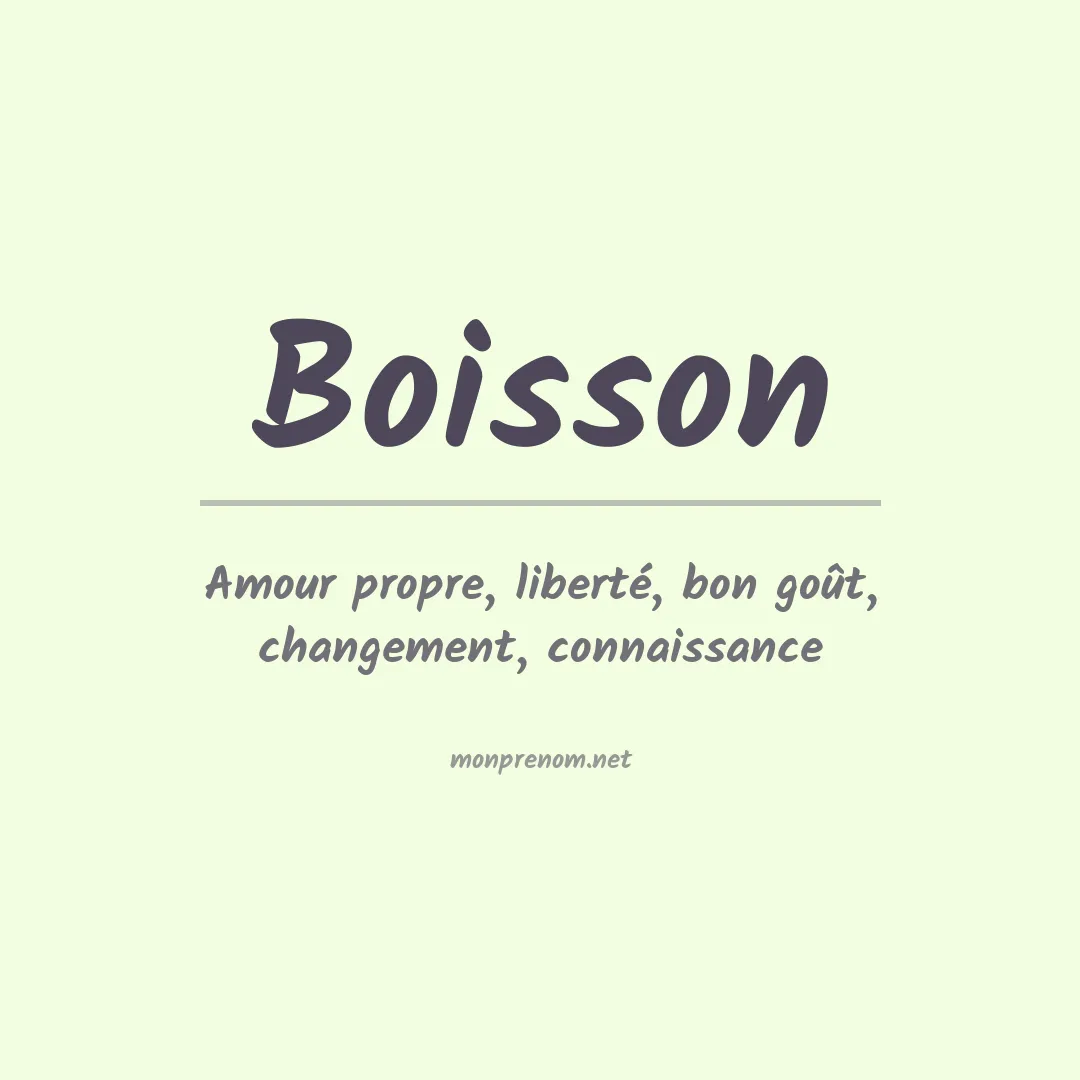 Signification du prénom Boisson