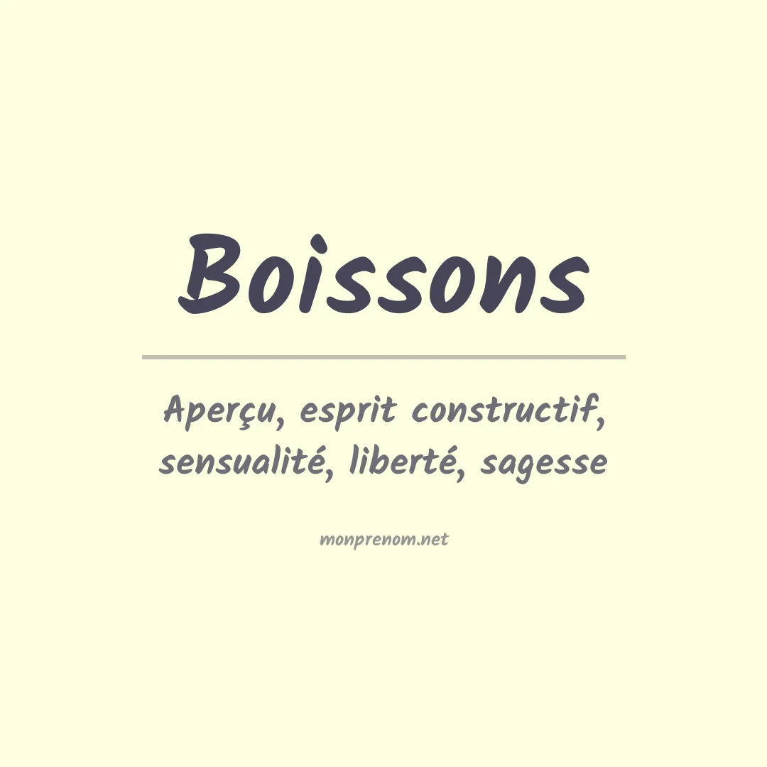 Signification du prénom Boissons