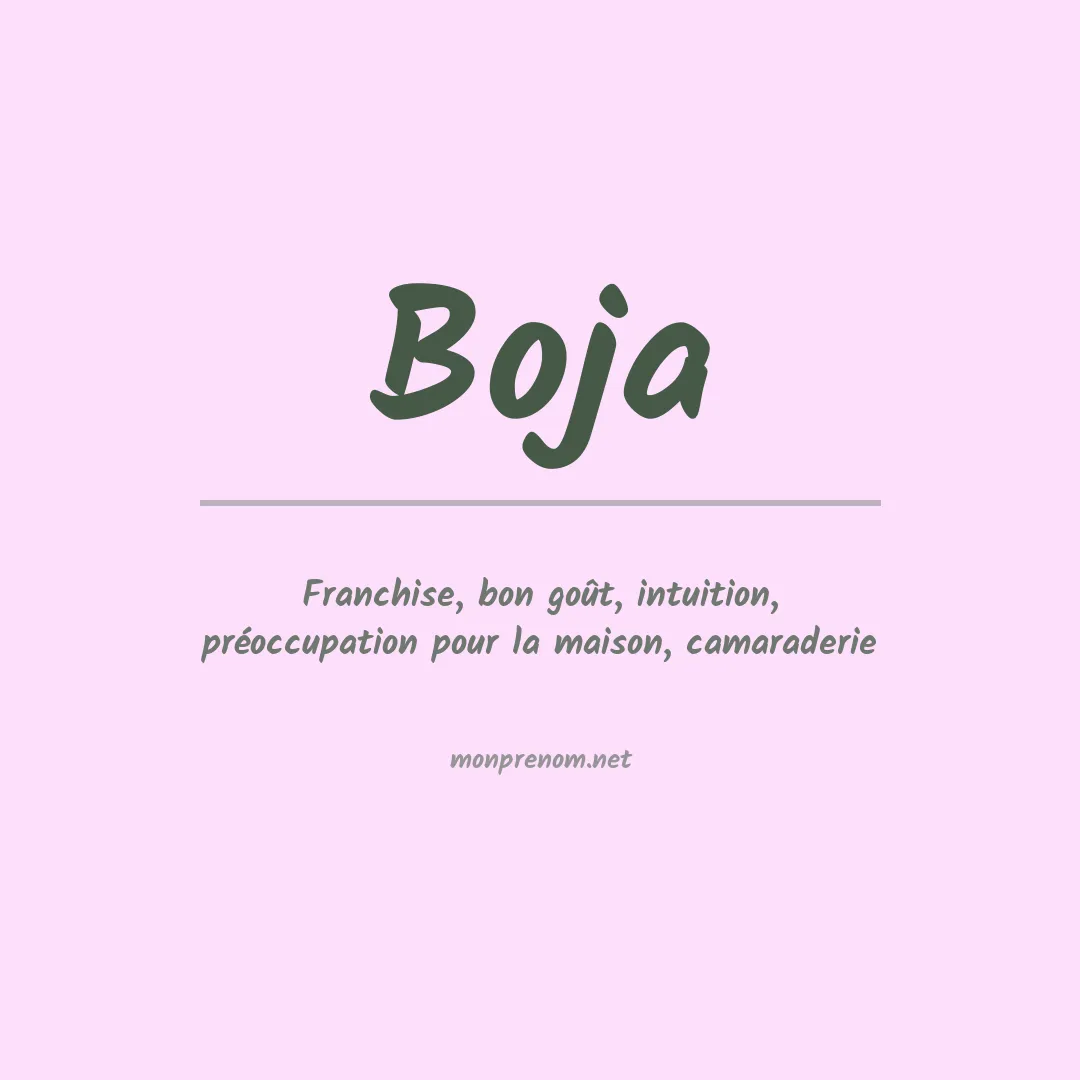 Signification du prénom Boja