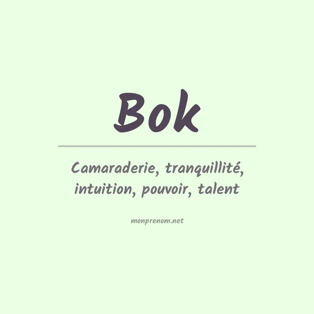Prénom Bok