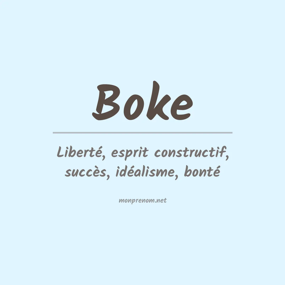 Signification du prénom Boke