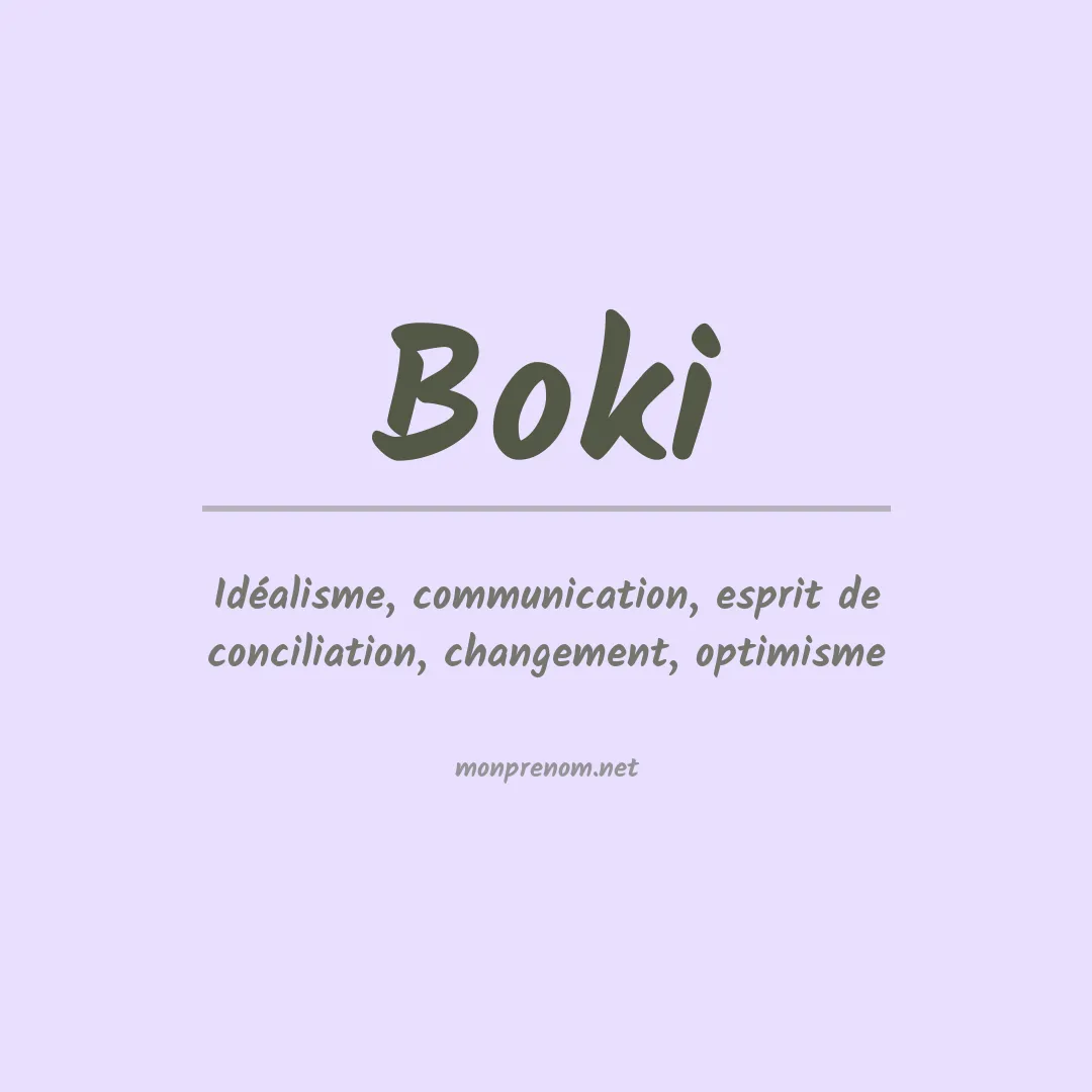 Signification du prénom Boki