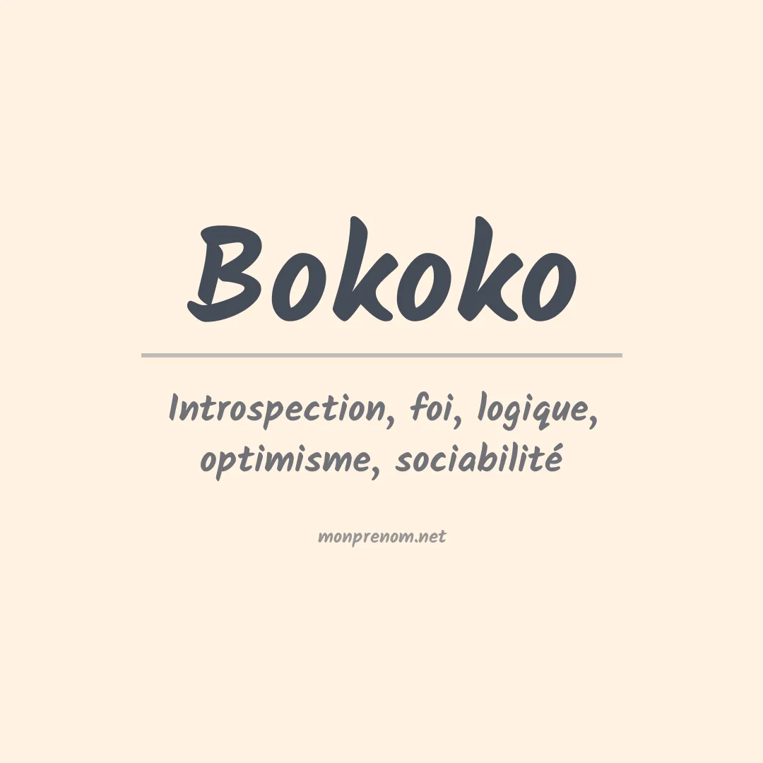 Signification du prénom Bokoko