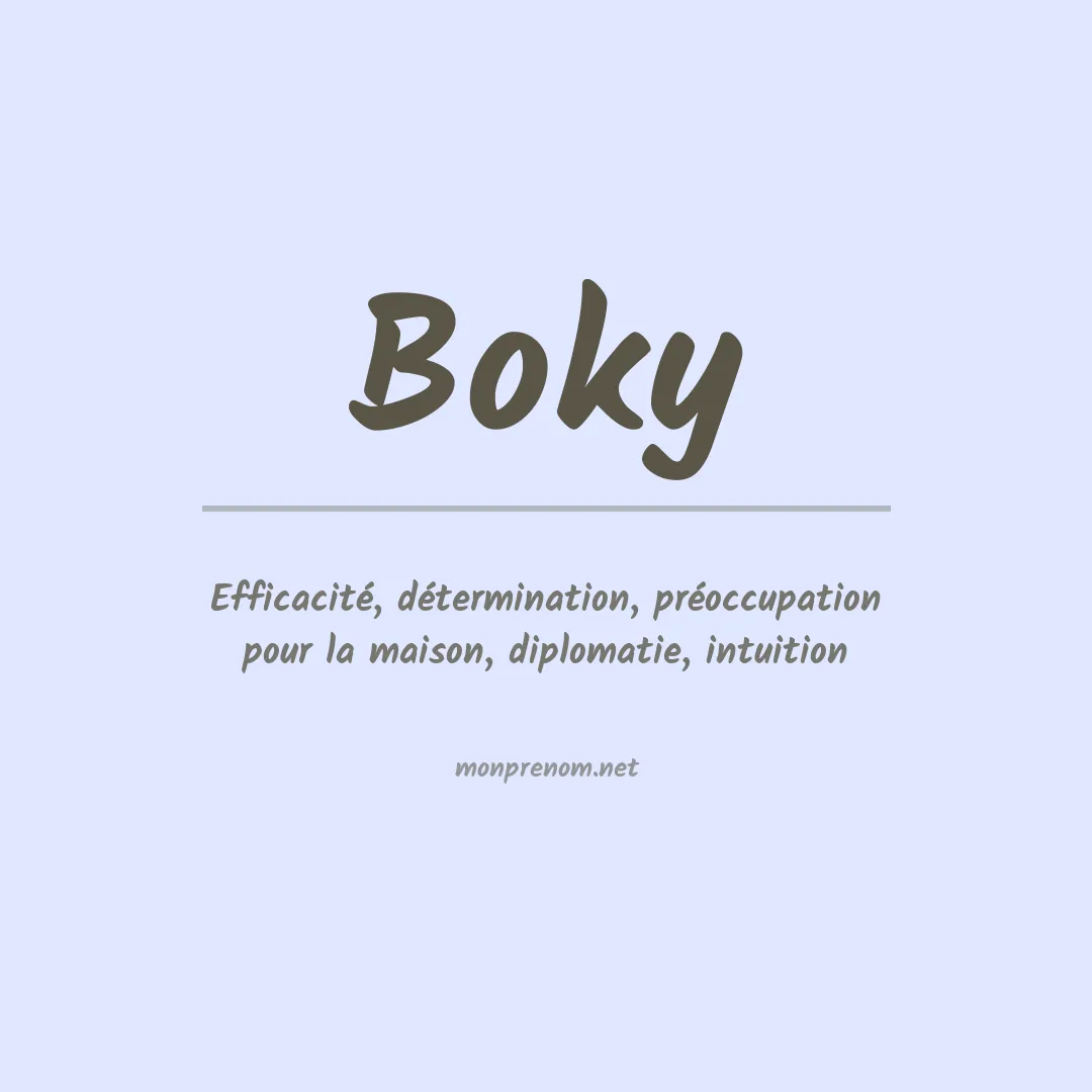 Signification du prénom Boky