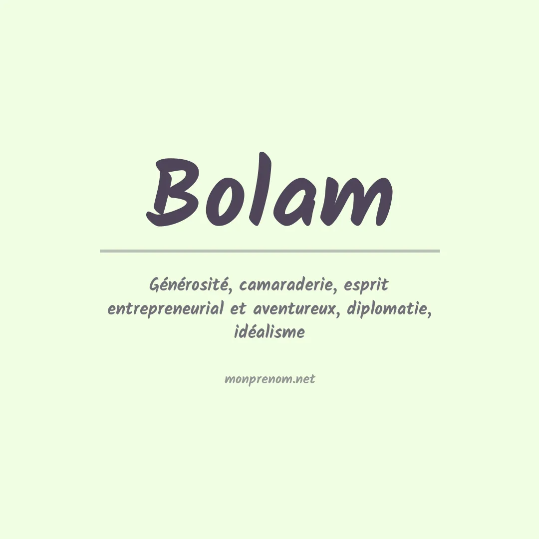 Prénom Bolam