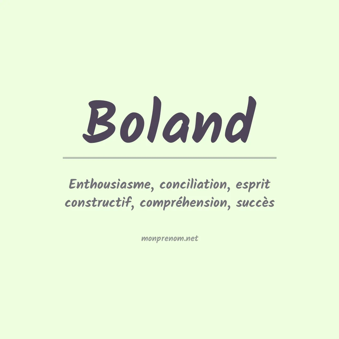 Prénom Boland