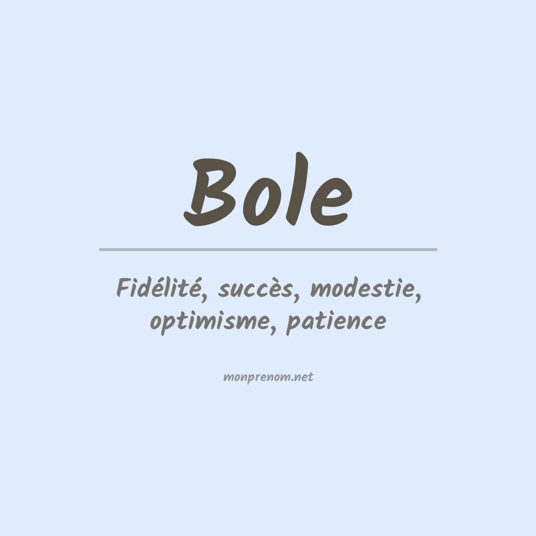 Prénom Bole