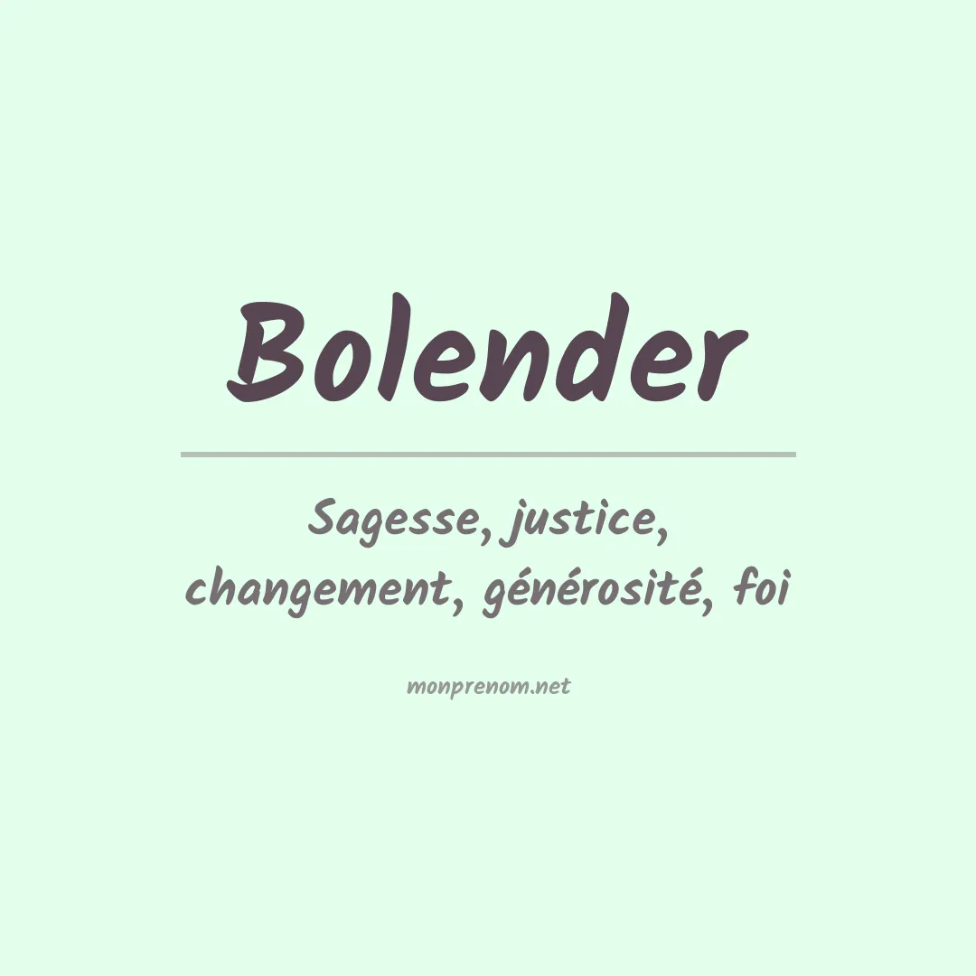 Prénom Bolender