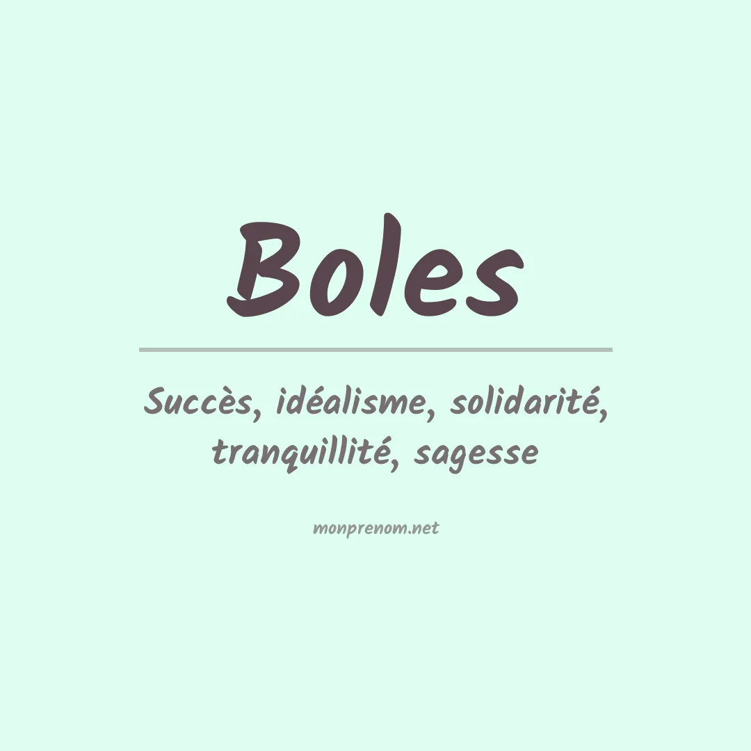 Prénom Boles