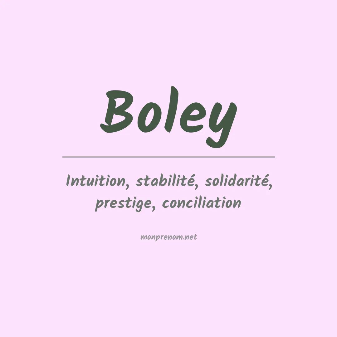 Prénom Boley