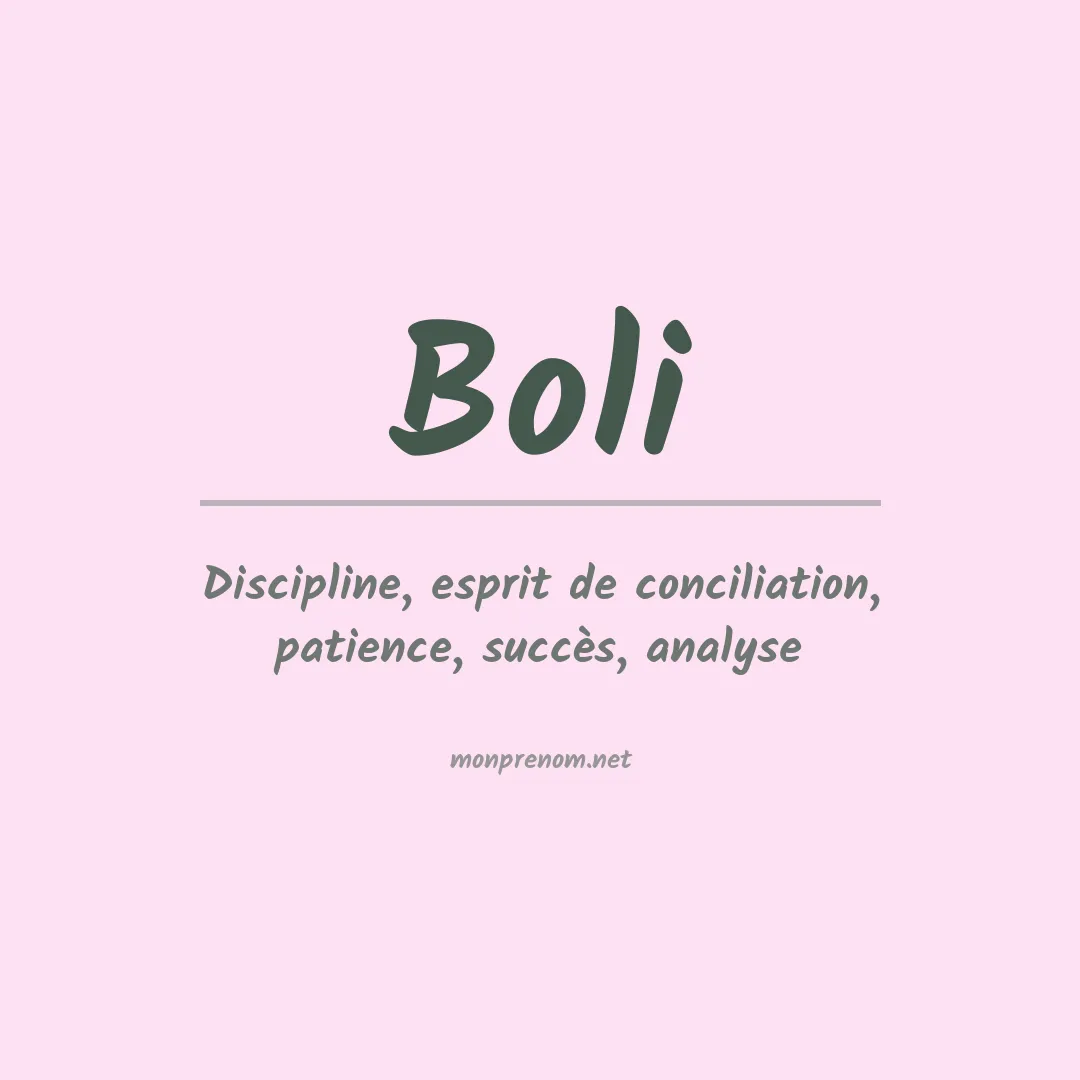 Signification du prénom Boli