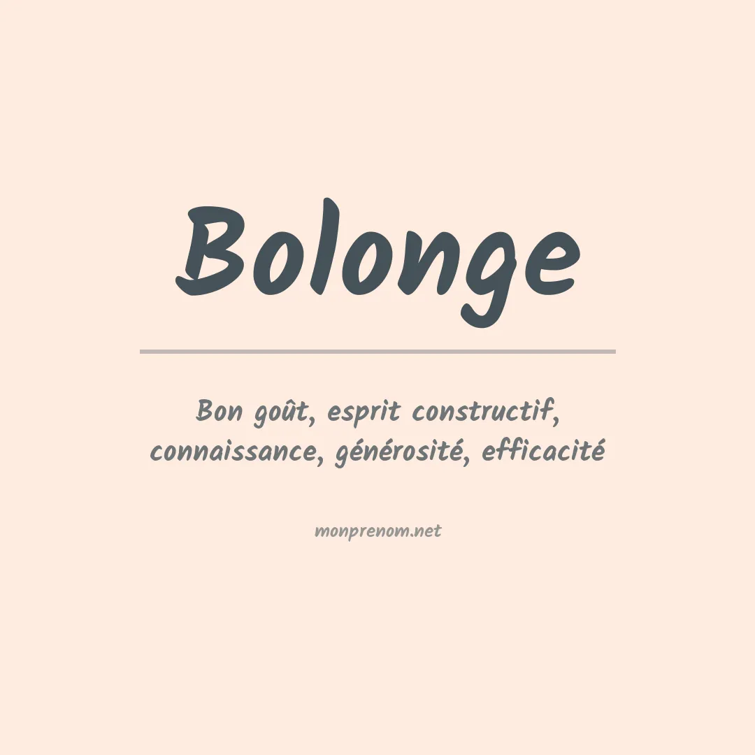 Signification du prénom Bolonge