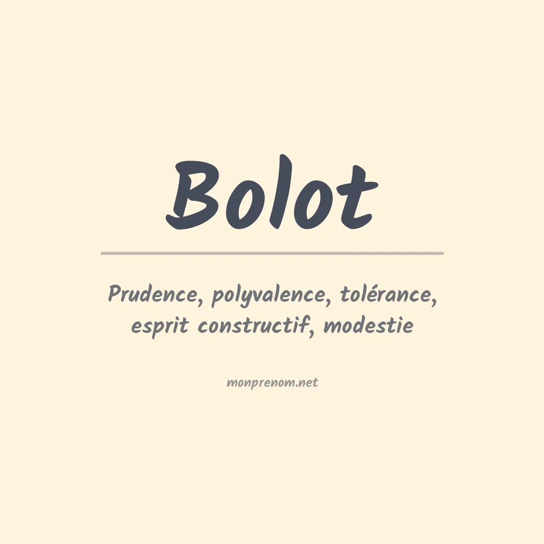 Signification du prénom Bolot