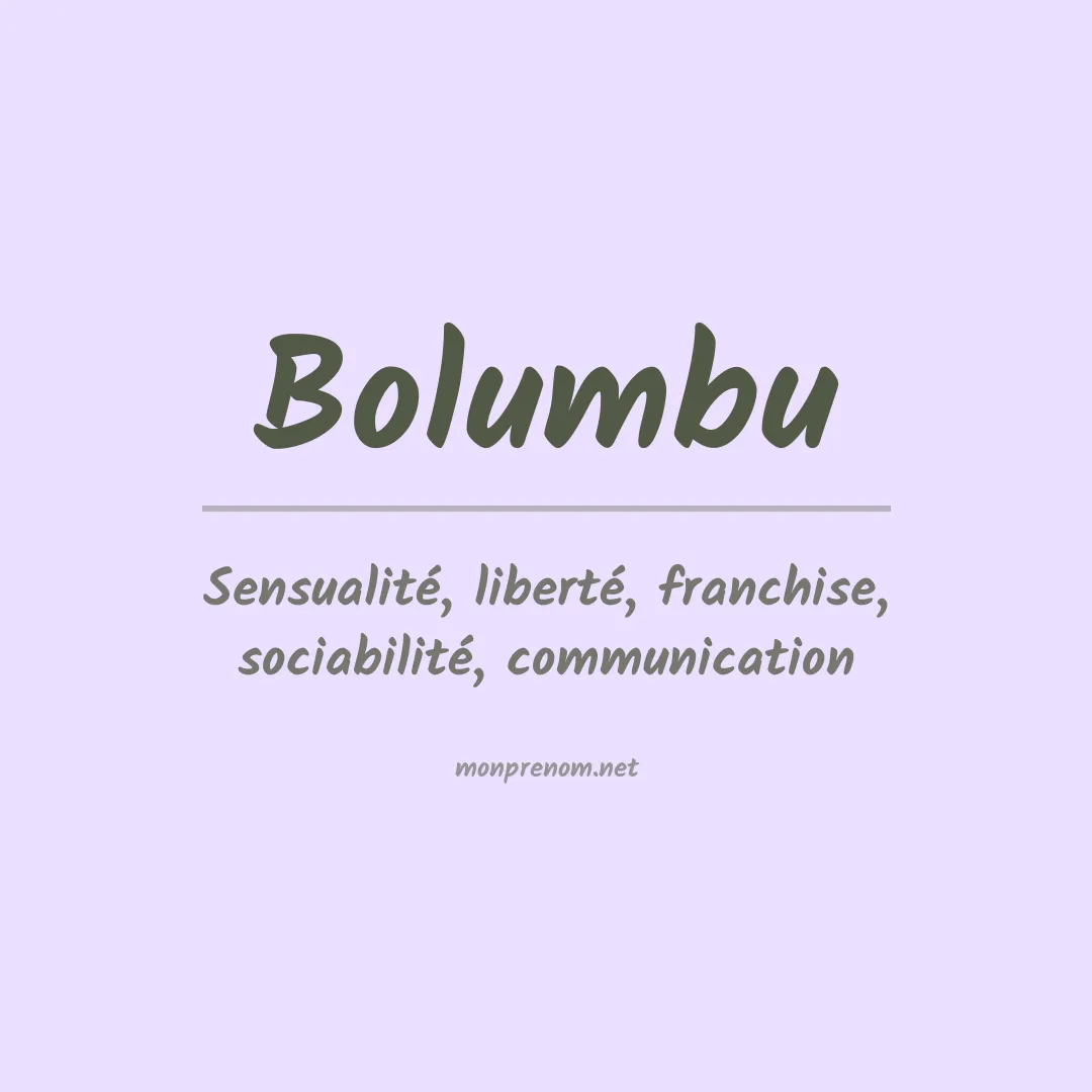 Signification du prénom Bolumbu