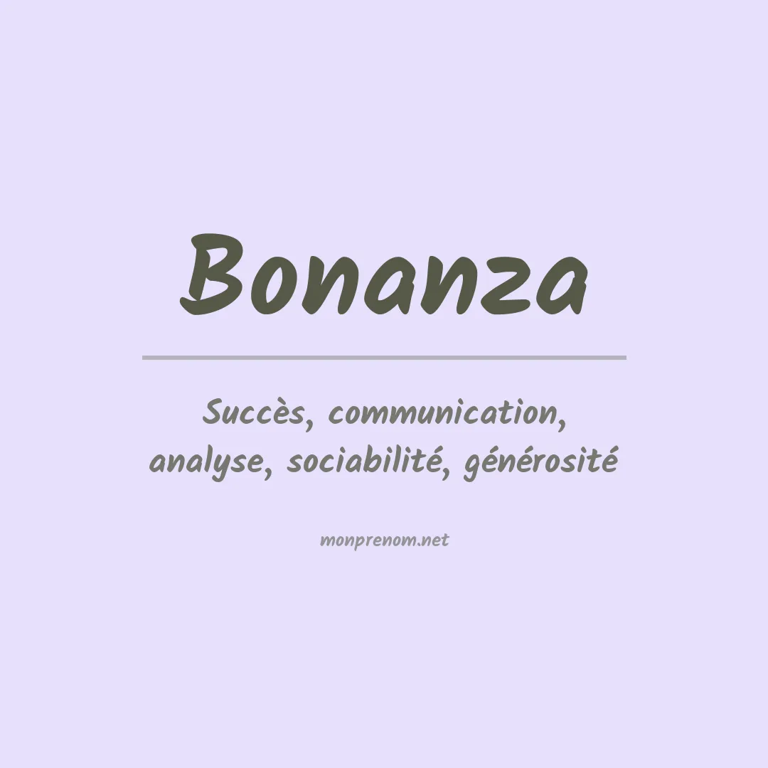 Signification du prénom Bonanza