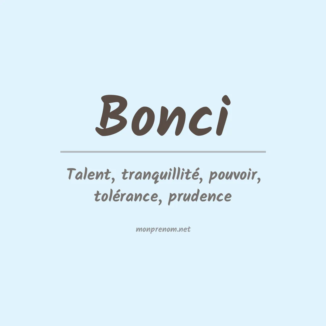 Signification du prénom Bonci