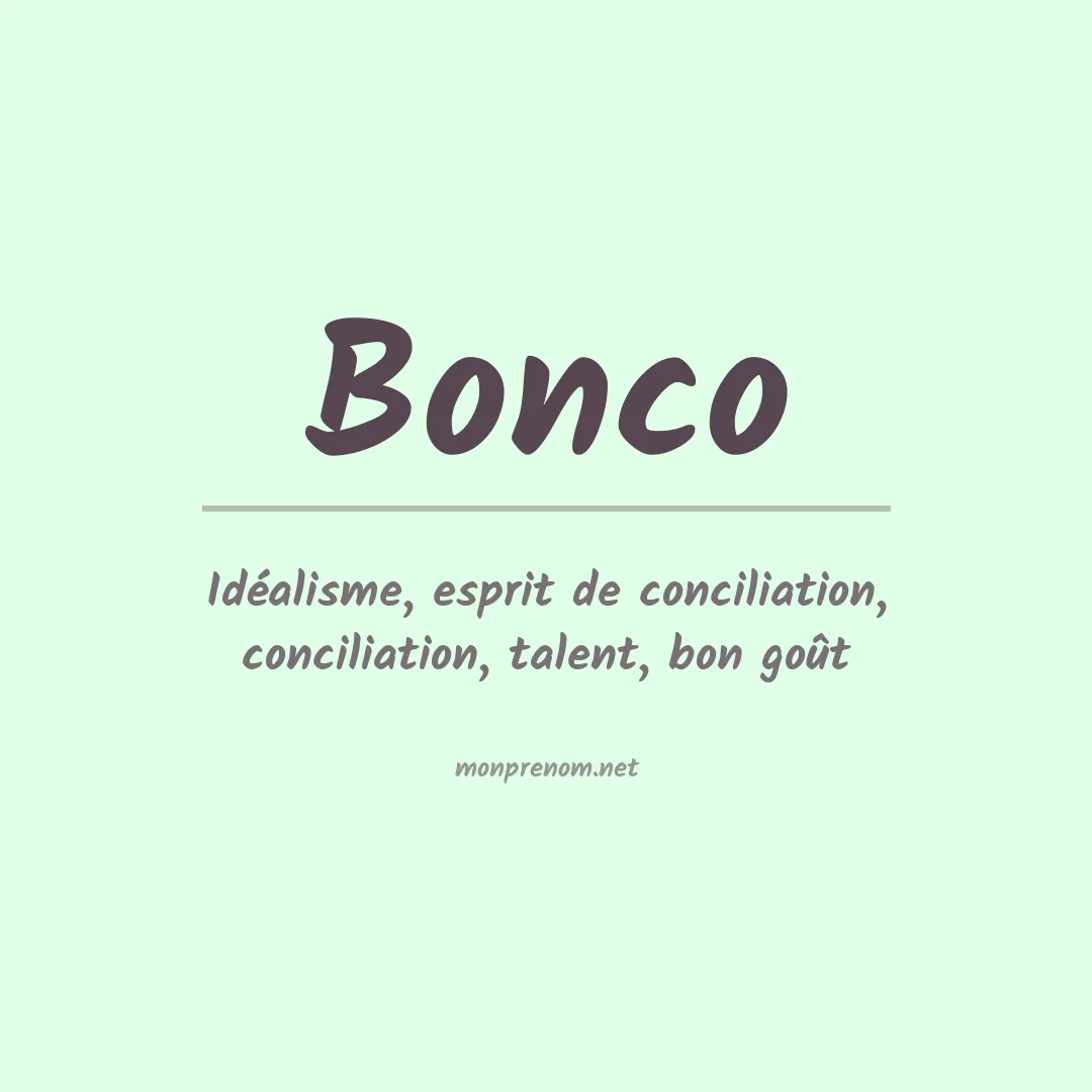Signification du prénom Bonco