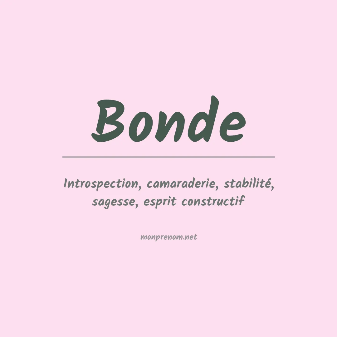 Prénom Bonde