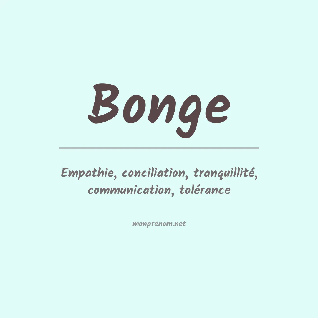 Signification du prénom Bonge