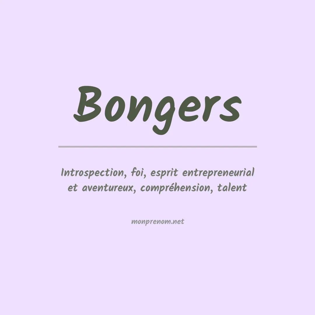 Prénom Bongers