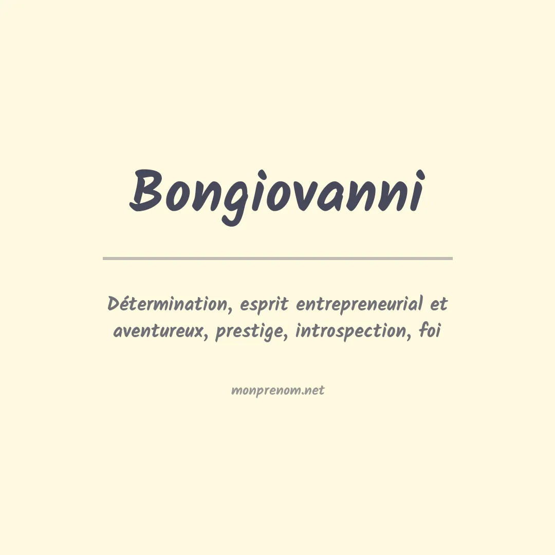 Signification du prénom Bongiovanni