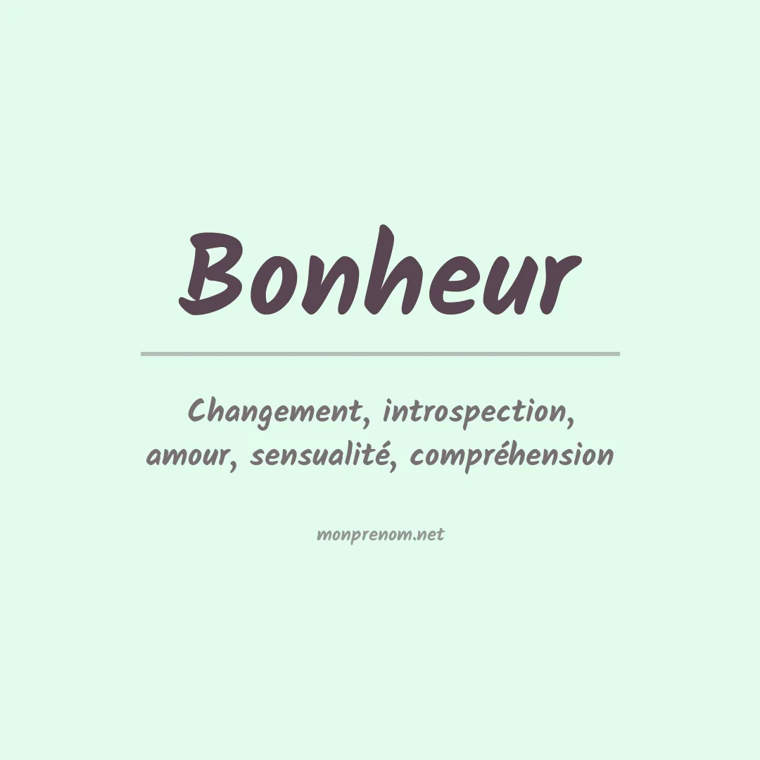 Signification du prénom Bonheur