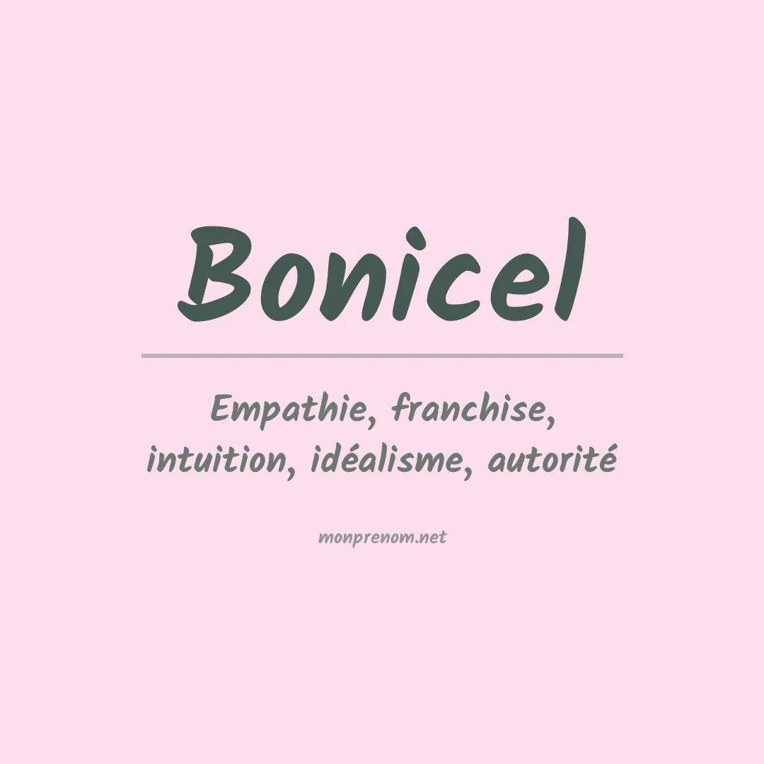 Signification du prénom Bonicel