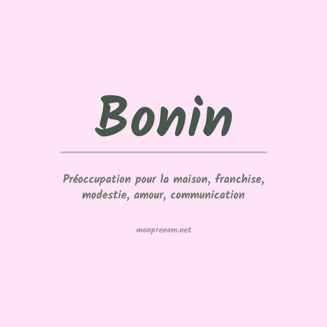 Prénom Bonin