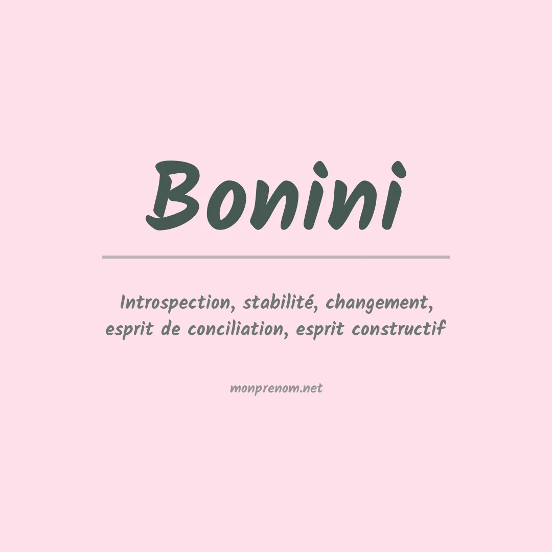 Prénom Bonini