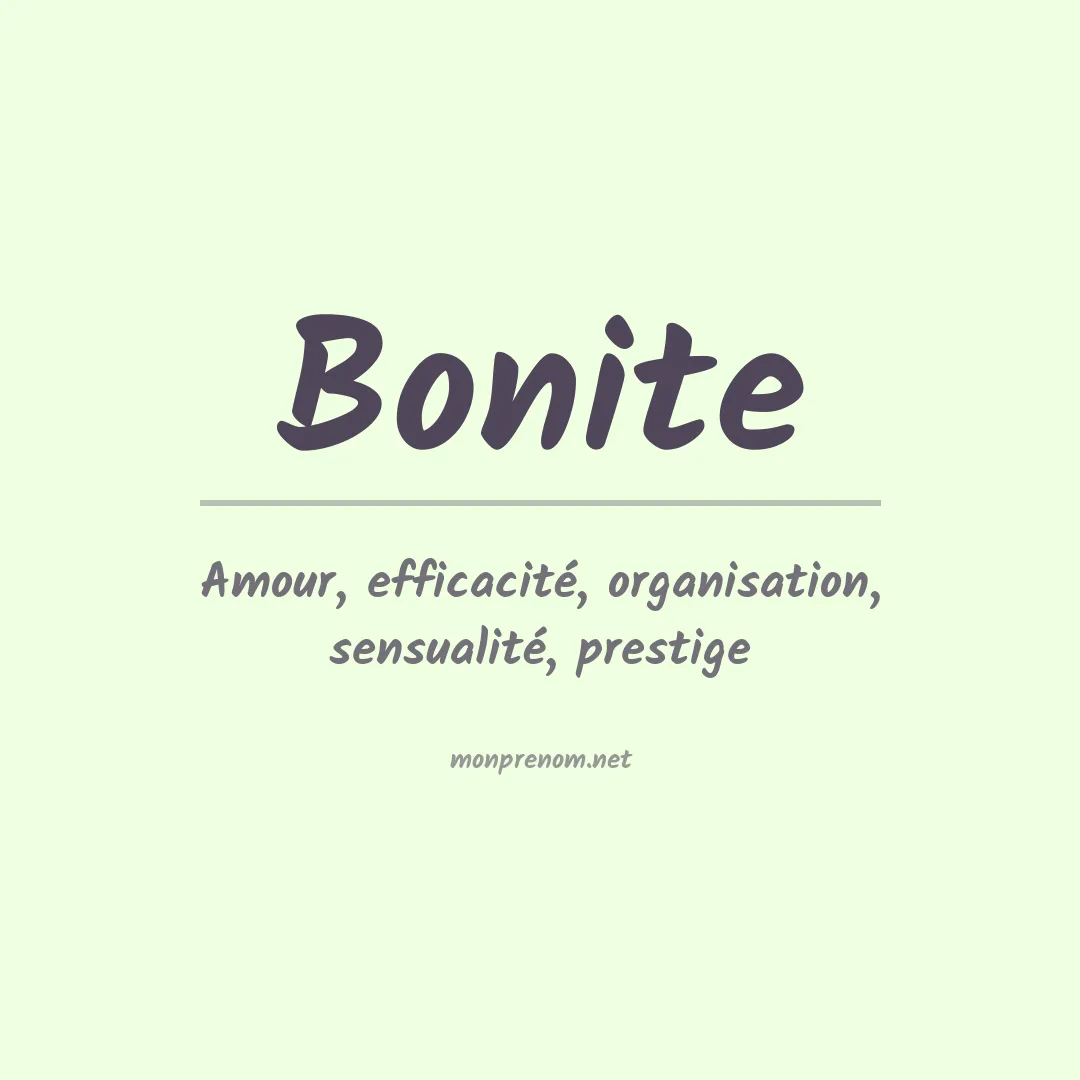 Signification du prénom Bonite