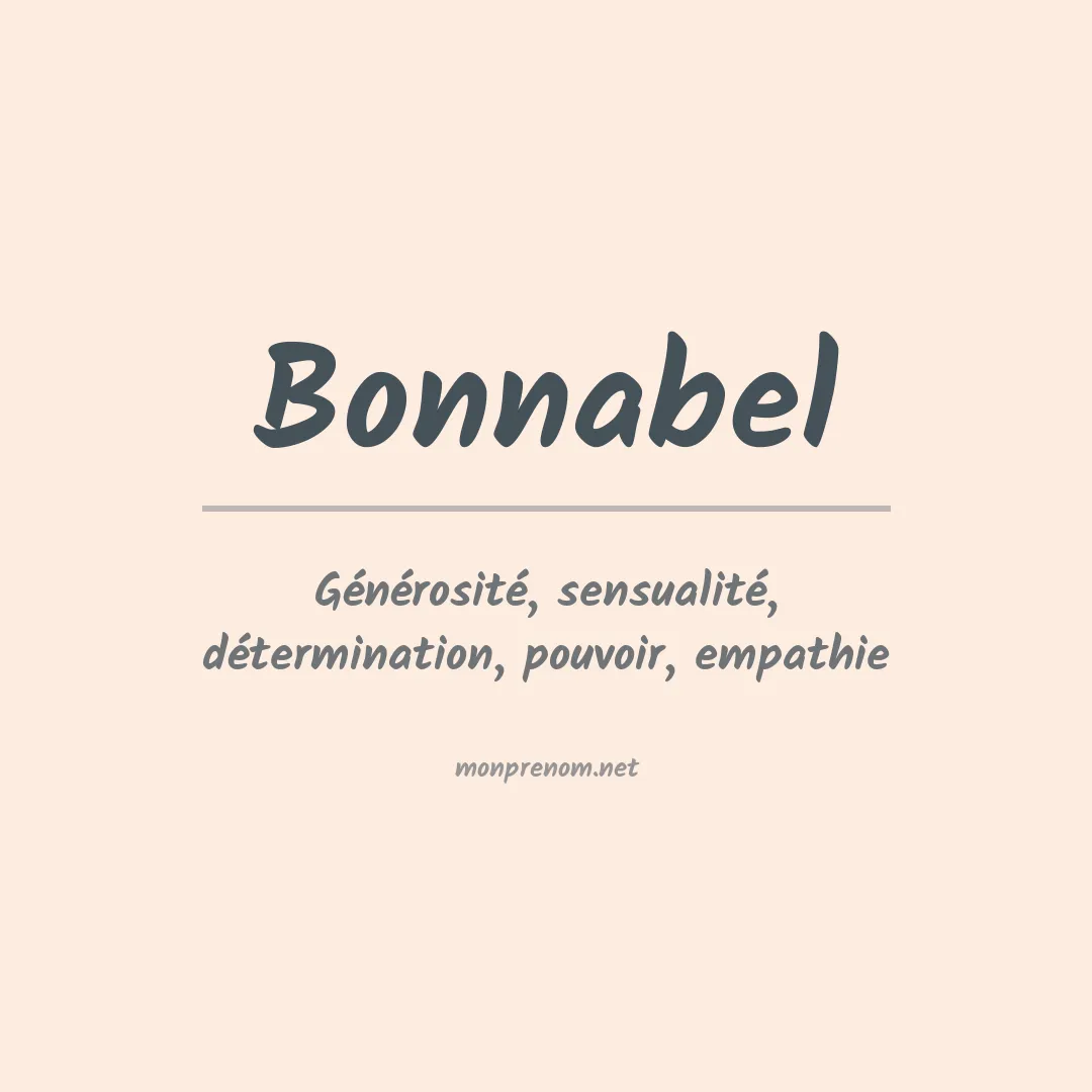 Signification du prénom Bonnabel