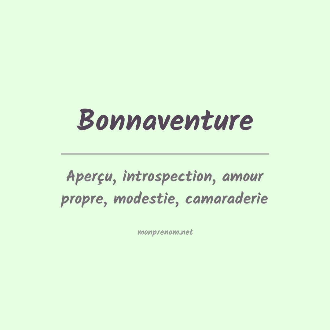 Signification du prénom Bonnaventure