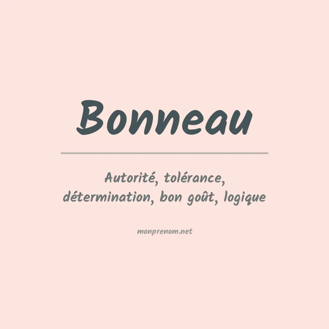 Signification du prénom Bonneau