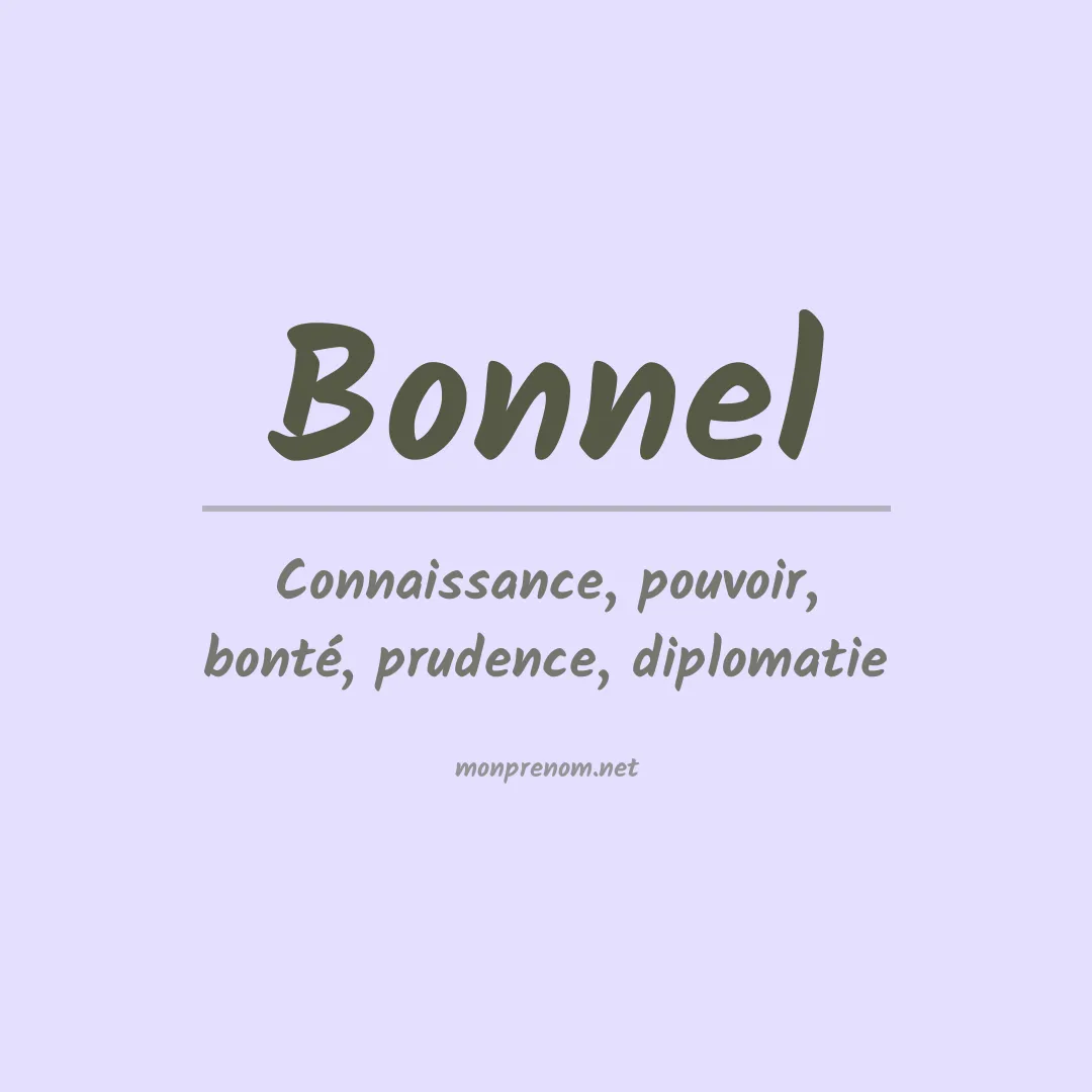 Signification du prénom Bonnel