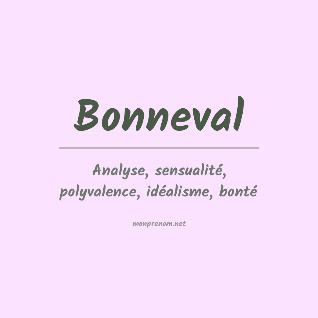 Signification du prénom Bonneval