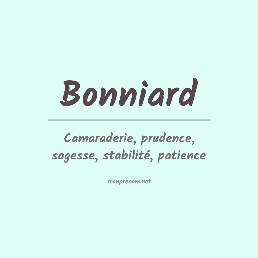 Signification du prénom Bonniard