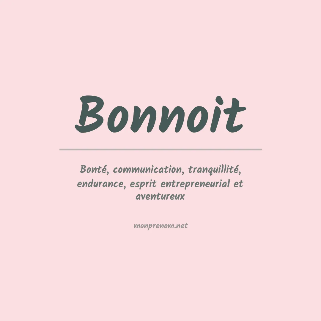 Signification du prénom Bonnoit