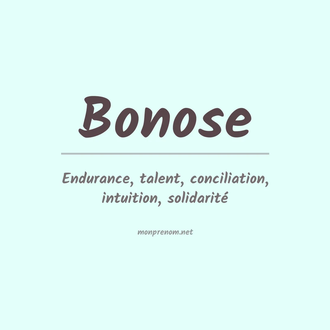 Signification du prénom Bonose