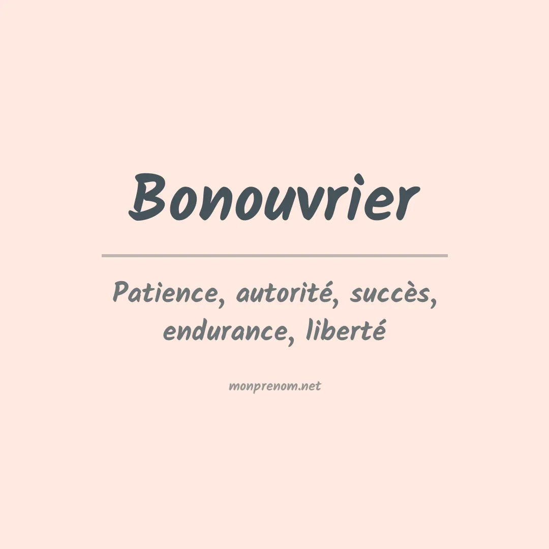 Signification du prénom Bonouvrier