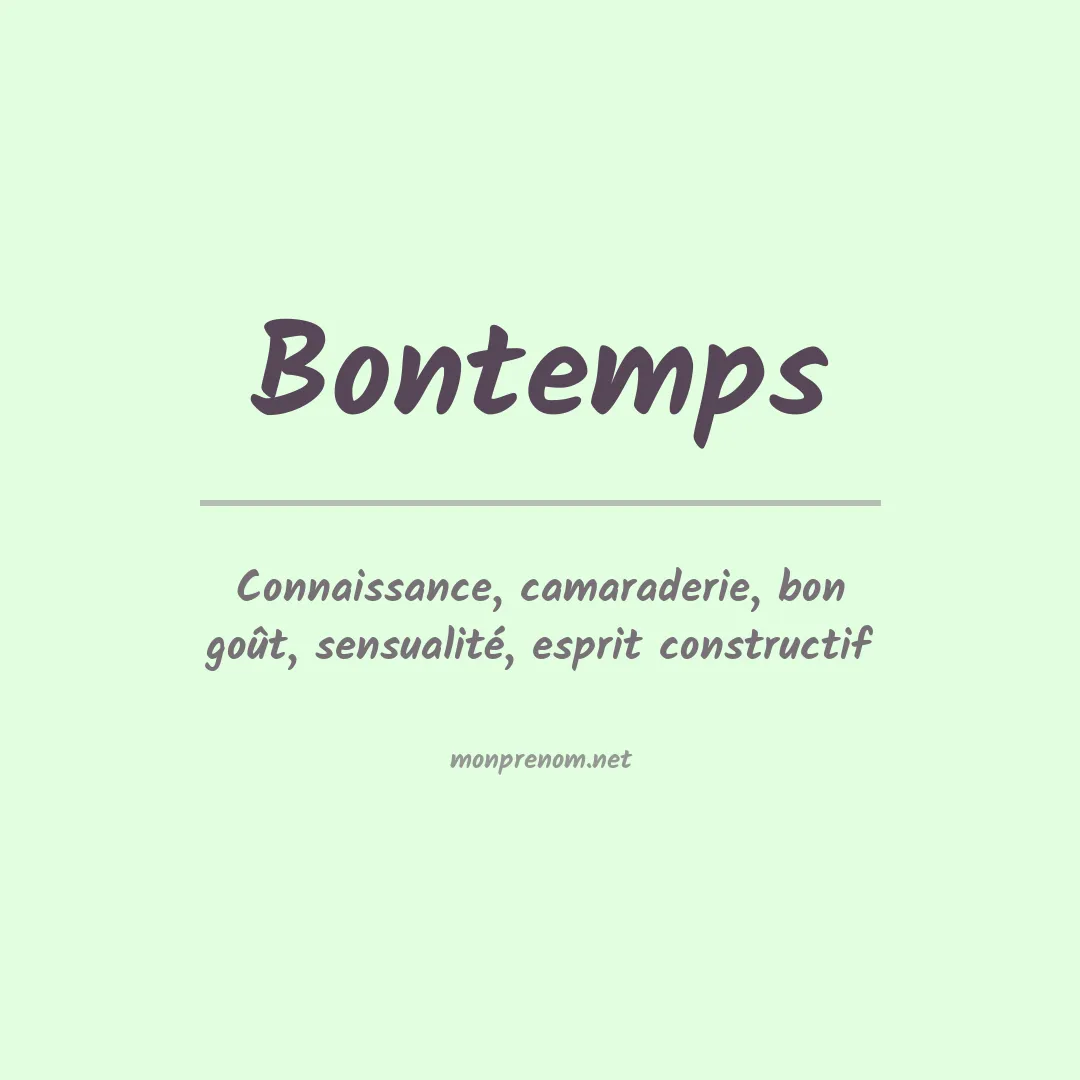 Signification du prénom Bontemps