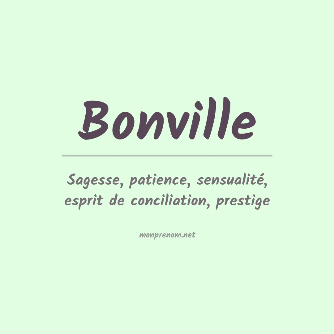 Signification du prénom Bonville