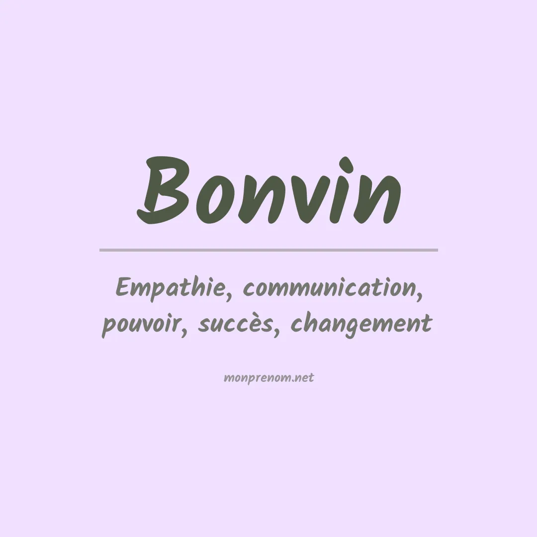 Signification du prénom Bonvin