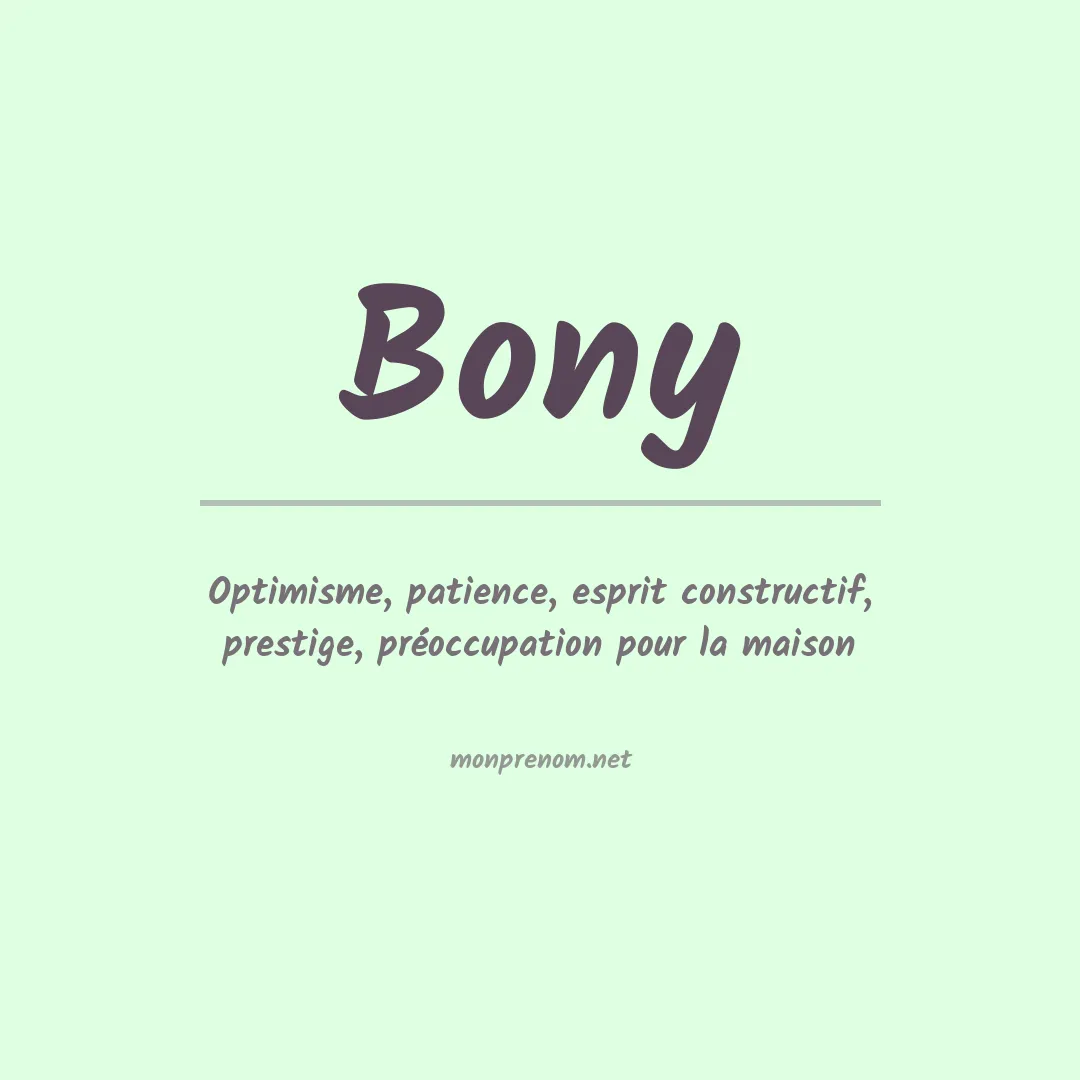 Prénom Bony