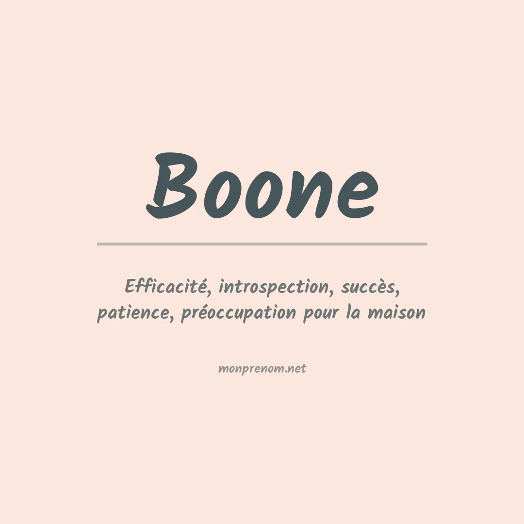 Prénom Boone