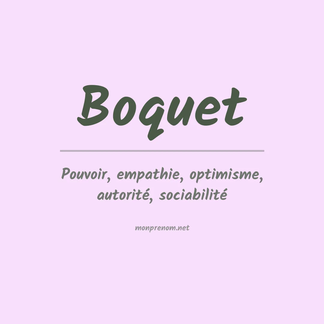 Prénom Boquet