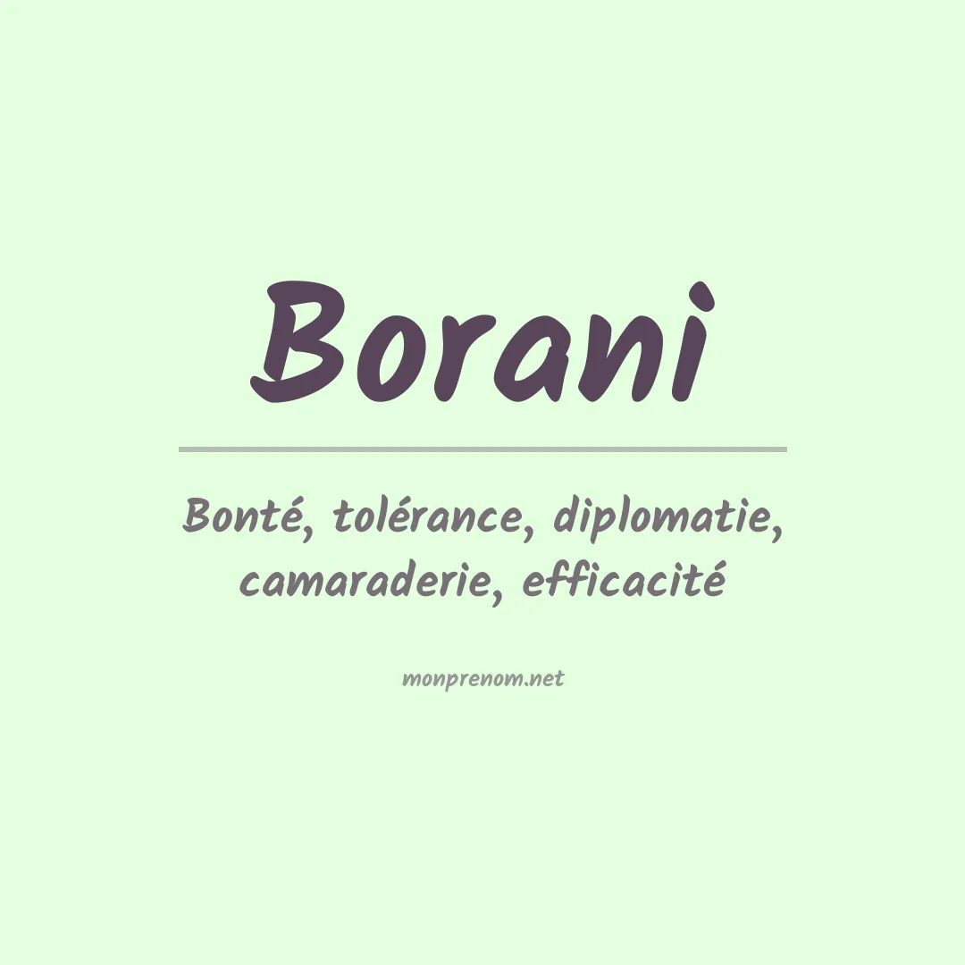 Signification du prénom Borani