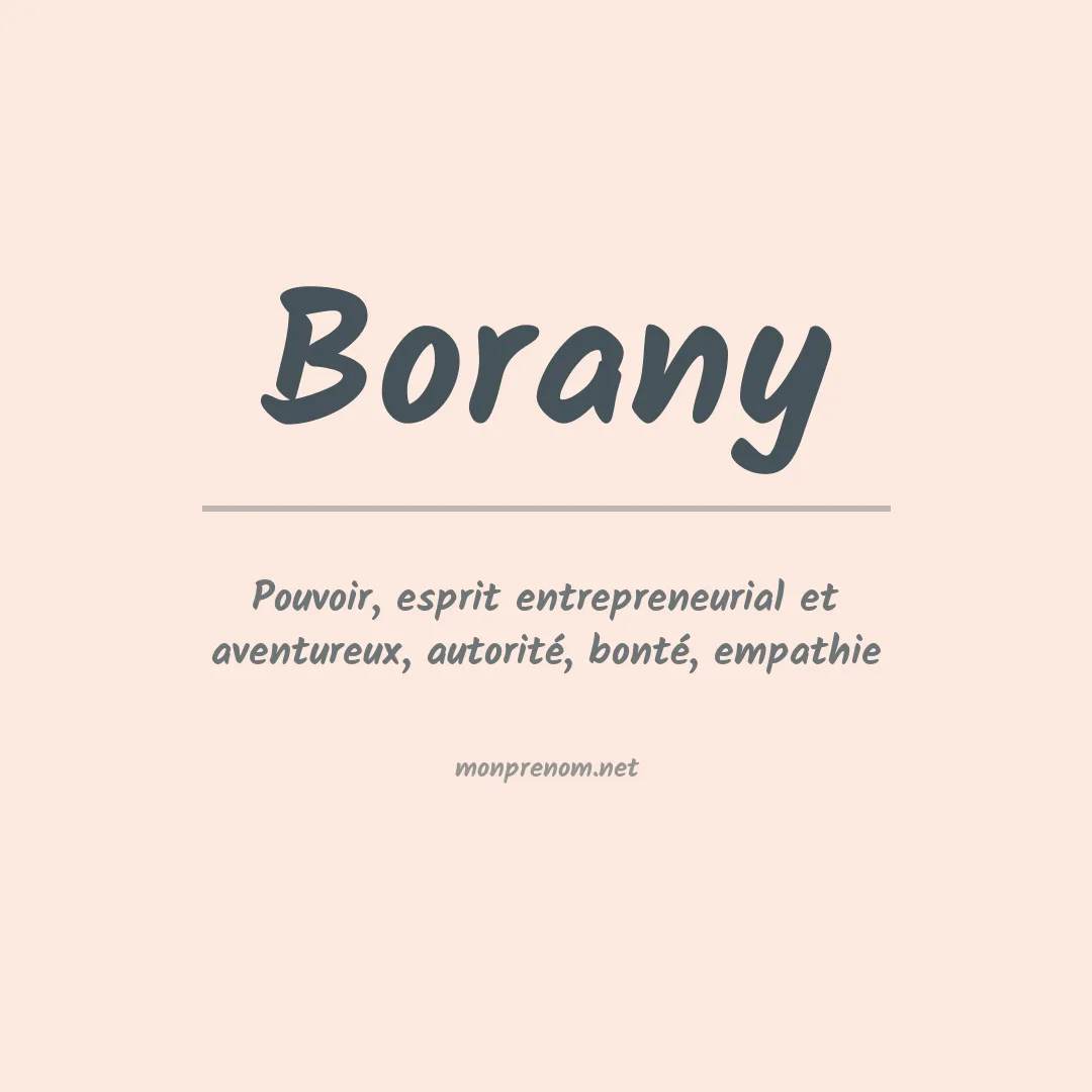 Signification du prénom Borany