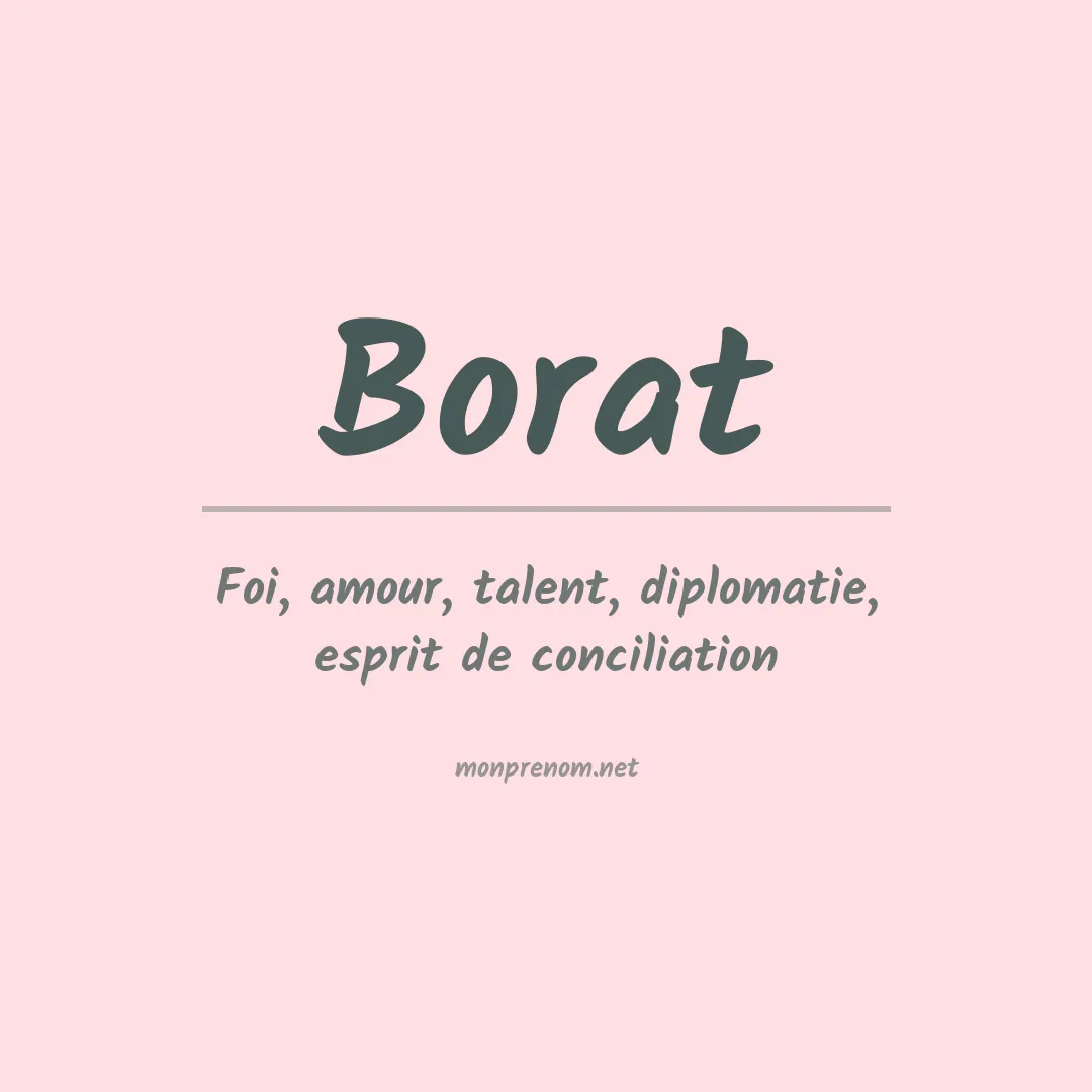 Signification du prénom Borat